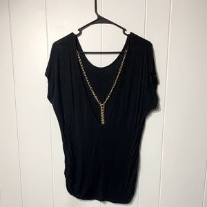 Charlotte Russe black top with gold chain
